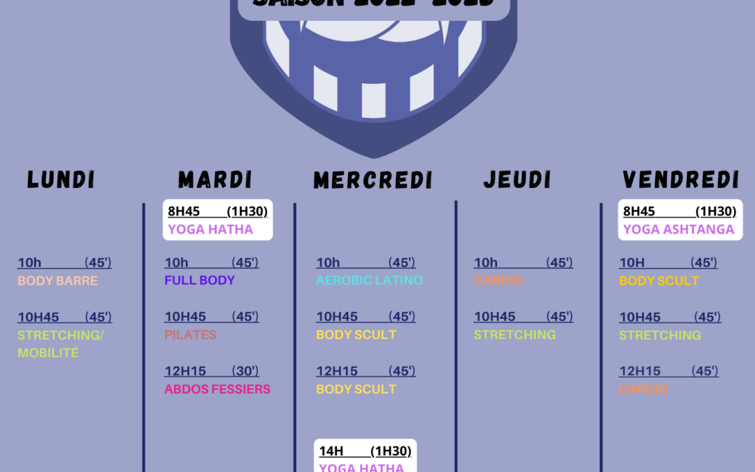 COURS COLLECTIFS 2022/2023