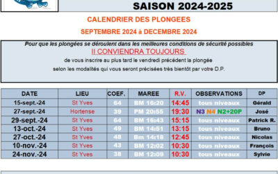 les Plannings sont en ligne